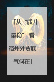 从“质升量稳” 看宿州外贸底气何在